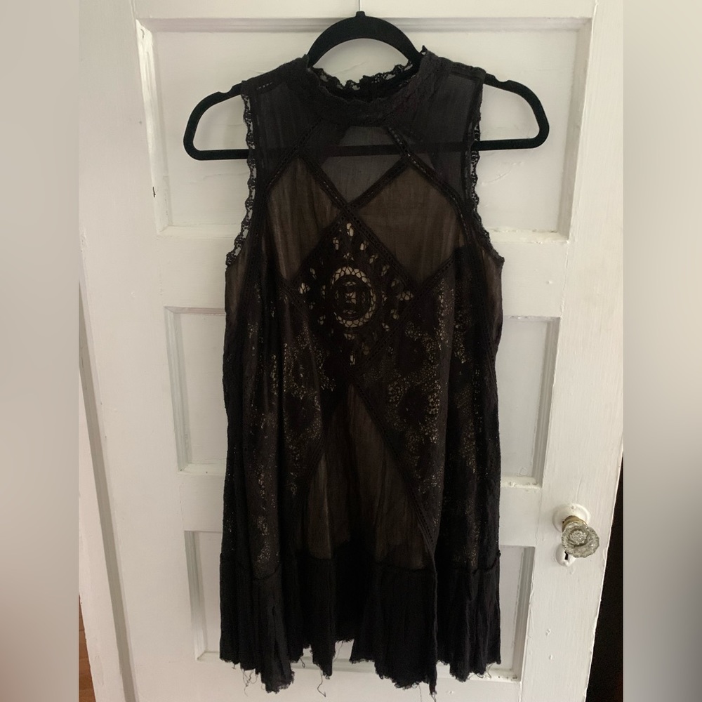 A Free people, sleeveless, open back, turtleneck dress